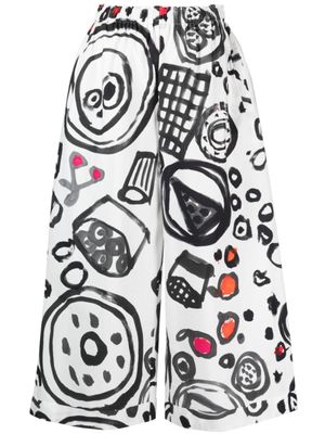 Daniela Gregis pantalon imprimé à coupe ample - Blanc