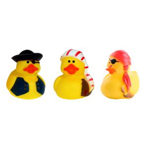 Rubber badeendjes/piraten mix - 6x stuks - badkamer fun artikelen - size 5 cm - kunststof