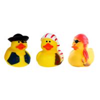 Rubber badeendjes/piraten mix - 6x stuks - badkamer fun artikelen - size 5 cm - kunststof