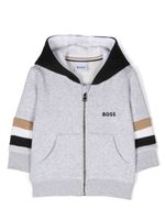 BOSS Kidswear hoodie zippé à logo imprimé - Gris - thumbnail