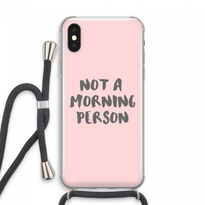 Morning person: iPhone XS Max Transparant Hoesje met koord