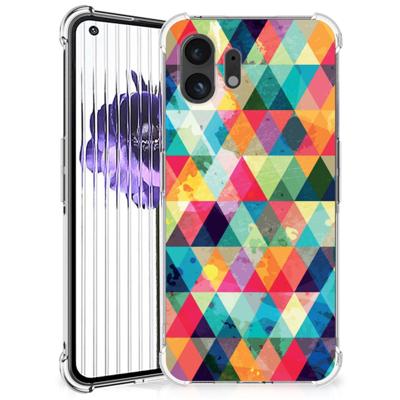 Nothing Phone (2) Doorzichtige Silicone Hoesje Geruit Nothing Phone (2) Doorzichtige Silicone Hoesje Geruit