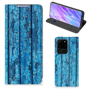 Samsung Galaxy S20 Ultra Book Wallet Case Wood Blue