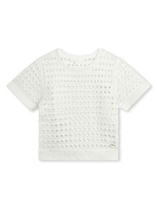 Chloé Kids t-shirt en maille ajourée - Blanc