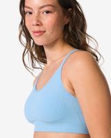 HEMA Sporttop light support zonder beugel naadloos lichtblauw (lichtblauw)