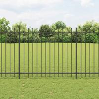 Tuinhek met speerpunt staal 1070x150 cm zwart