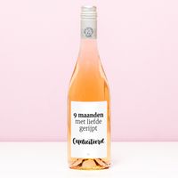 Wijnfles 9 Maanden Met Liefde Gerijpt - Rosé (Blush Rosé)