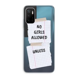 No Girls Allowed Unless: Xiaomi Poco M3 Pro 5G Transparant Hoesje