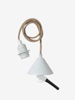 Elektrische kabel en fitting voor lampen beige
