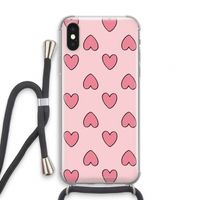 Ondersteboven verliefd: iPhone XS Transparant Hoesje met koord