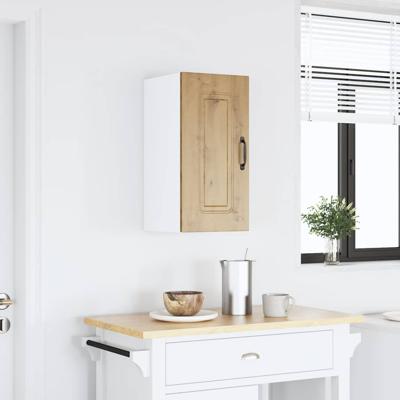 Keukenwandkast Kalmar bewerkt hout artisanaal eikenkleur