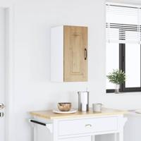 Keukenwandkast Kalmar bewerkt hout artisanaal eikenkleur