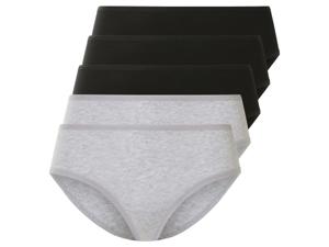 esmara 5 dames hipsters (Zwart/grijs, L (44/46))