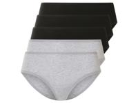 esmara 5 dames hipsters (Zwart/grijs, L (44/46))