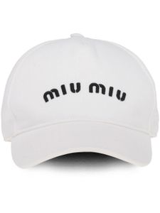 Miu Miu casquette à logo brodé - Blanc