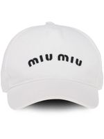 Miu Miu casquette à logo brodé - Blanc