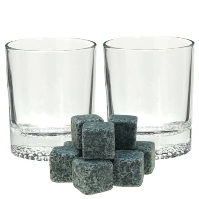 Whiskyglazen - set 4x stuks - 300 ml - incl. 9x whisky ijsblokken - cadeau set