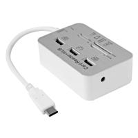 2 in 1 USB 3.1 Type-C COMBO 3 poorten 5-10 GBPS HUB + MS DUO / SD(HC) / M2 / T-Flash-kaartlezer met LED-indicatie voor Tablet & mobiele telefoon & har