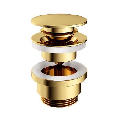 Hotbath Cobber Clickplug Clickwaste Gepolijst Messing PVD P710