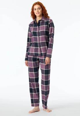 Dames pyjama flanel - Select Premium - Katoenen doorknoop pyjama lange mouwen