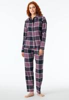 Dames pyjama flanel - Select Premium - Katoenen doorknoop pyjama lange mouwen