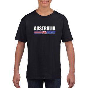 Zwart Australie supporter t-shirt voor kinderen XL (158-164)  -