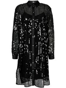 Karl Lagerfeld robe-chemise à sequins brodés - Noir