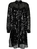 Karl Lagerfeld robe-chemise à sequins brodés - Noir