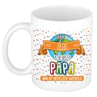 Naam mok papa Elias - wit - de beste - keramiek - 300 ml - Vaderdag/verjaardag