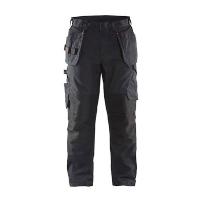 Blåkläder Service werkbroek met stretch en spijkerzakken 14961330 | Zwart/Rood | Maat 52 - 7330509548899