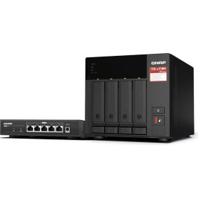QNAP TS-473A + QSW-1105-5T Bundle Pack NAS Tower Ethernet LAN Zwart V1500B - thumbnail