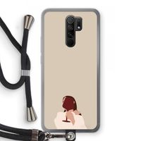 I drink wine: Xiaomi Redmi 9 Transparant Hoesje met koord