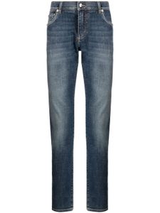 Dolce & Gabbana jean skinny à logo appliqué - Bleu