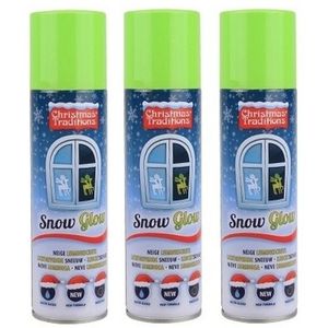 3x Glow in the dark sneeuw spray 150 ml