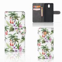 Nokia 3.1 (2018) | Telefoonhoesje | Met pasjeshouder | Flamingo Palms