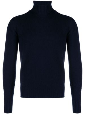 Drumohr pull en cachemire à col roulé - Bleu
