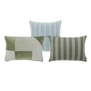 by fonQ Sierkussen Set van 3 - Velvet - Linen Stripe - Linen Line