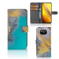 Xiaomi Poco X3 | Poco X3 Pro | Bookcase | Marble Blue Gold