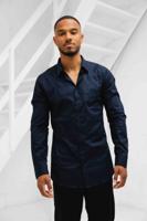 Pure Path Casual Overhemd Heren Donkerblauw - Maat S - Kleur: Donkerblauw | Soccerfanshop