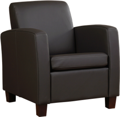 Donkerbruine leren landelijke fauteuil Joy - poot hout bruin - Hermes Leer Caffe (donkerbruin leer)