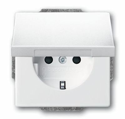 Busch-Jaeger inbouwwandcontactdoos met randaarde 20 EUK-84 studiowit
