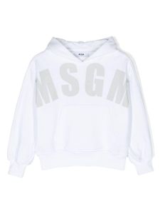 MSGM Kids hoodie en coton à logo imprimé - Blanc