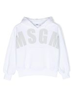 MSGM Kids hoodie en coton à logo imprimé - Blanc