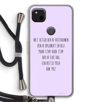 Zelfvertrouwen: Pixel 4a Transparant Hoesje met koord Zelfvertrouwen: Pixel 4a Transparant Hoesje met koord