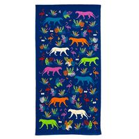 Strand/badlaken voor kinderen - jungle print - 70 x 140 cm - microvezel