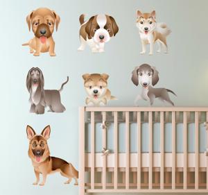 Muursticker puppy´s honden