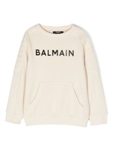 Balmain Kids sweat à logo imprimé - Tons neutres