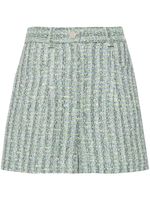 Maje short en tweed à taille haute - Vert - thumbnail