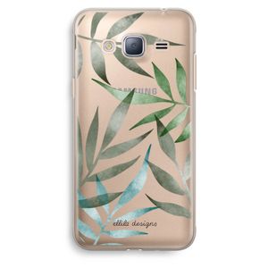 Tropical watercolor leaves: Samsung Galaxy J3 (2016) Transparant Hoesje