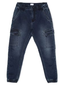 BOSS Kidswear pantalon fuselé à poches cargo - Bleu